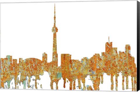 Framed Toronto Ont Skyline - Rust Print