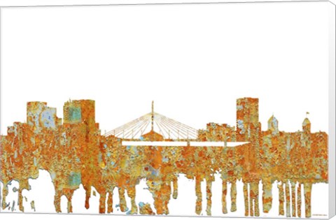 Framed Winnipeg ManSkyline - Rust Print