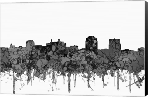 Framed Colorado Springs Colorado Skyline - Cartoon B&amp;W Print