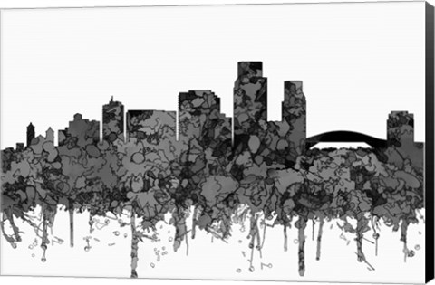 Framed Corpus Christi Texas - Cartoon B&amp;W Print