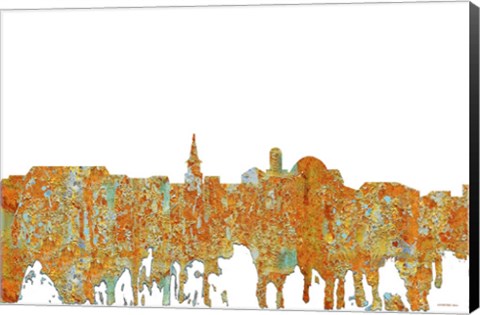 Framed Alexandria Virginia Skyline - Rust Print