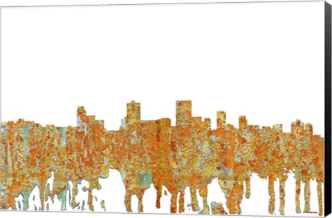 Framed Anchorage Alaska Skyline - Rust Print