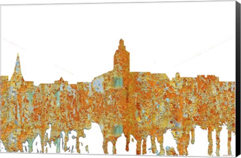 Framed Annapolis Maryland Skyline - Rust Print