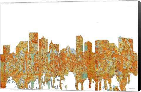 Framed Atlantic City NJ - Rust Print