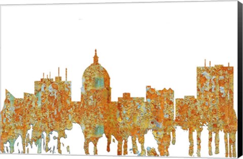 Framed Boise Skyline 2 - Rust Print