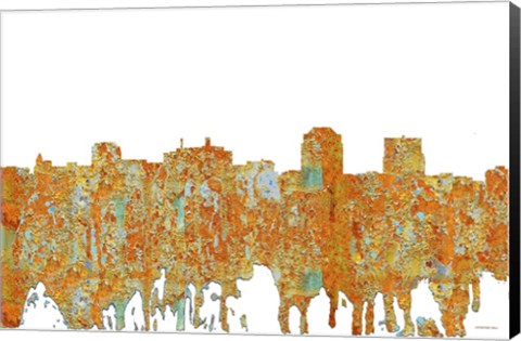 Framed Colorado Springs Colorado Skyline - Rust Print