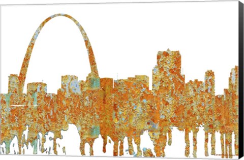 Framed Gateway Arch St Louis Missouri Skyline - Rust Print