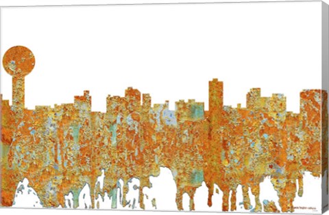 Framed Knoxville Tennessee Skyline - Rust Print