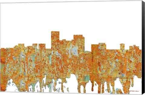 Framed Lexington Kentucky Skyline - Rust Print