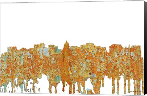 Framed Madison Wisconsin Skyline - Rust Print