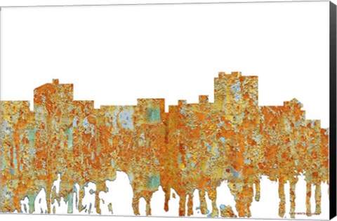 Framed Maryville Tennessee Skyline - Rust Print