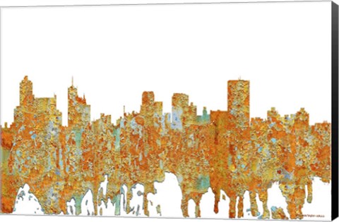 Framed Memphis Tennessee Skyline - Rust Print