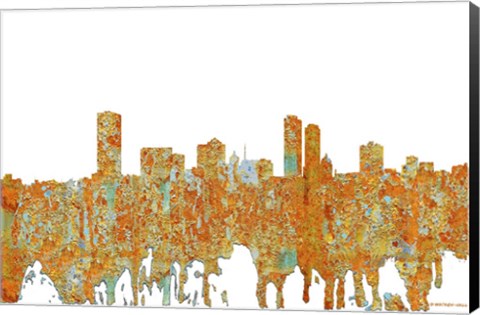 Framed Milwaukee Wisconsin Skyline - Rust Print