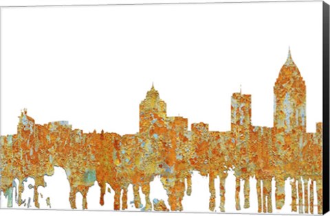 Framed Mobile Alabama Skyline - Rust Print