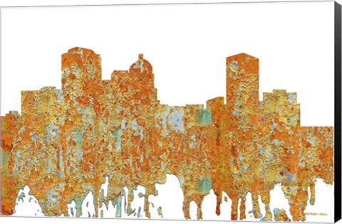 Framed Montgomery Alabama - Rust Print