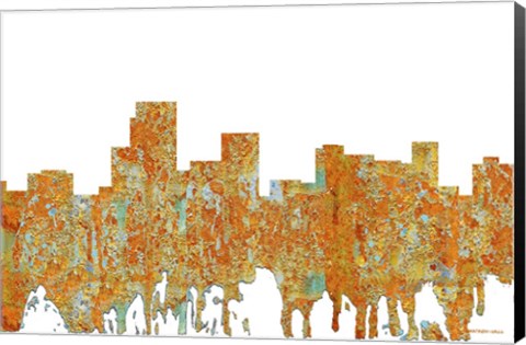 Framed Parsippany New Jersey Skyline - Rust Print