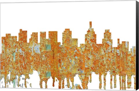 Framed Philadelphia Skyline - Rust Print