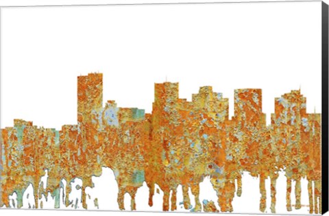 Framed Phoenix Arizona Skyline - Rust Print