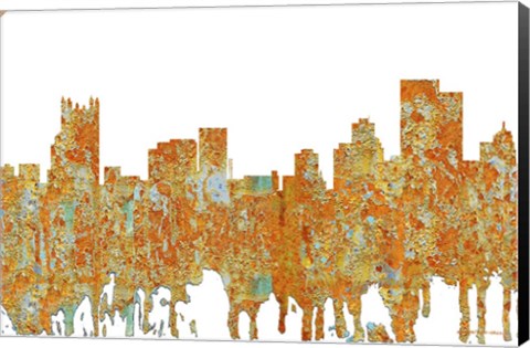 Framed Pittsburgh Pennsylvania - Rust Print