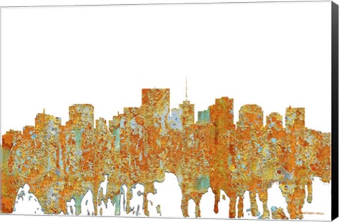 Framed Richmond Virginia Skyline - Rust Print