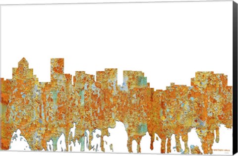 Framed Salem Oregon Skyline - Rust Print