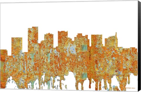 Framed Scottsdale Arizona Skyline - Rust Print