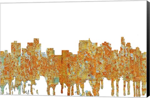 Framed Springfield Illinois Skyline - Rust Print