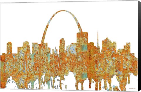 Framed St Louis Missouri Skyline - Rust Print