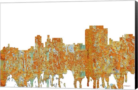 Framed Trenton New Jersey Skyline - Rust Print