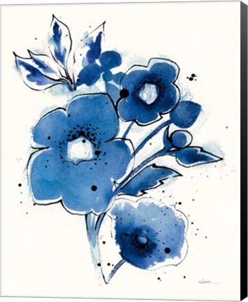 Framed Independent Blooms Blue III Print