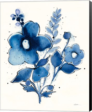 Framed Independent Blooms Blue IV Print