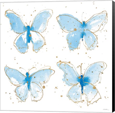 Framed Gilded Butterflies Print