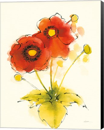 Framed Flores Rojas I Print