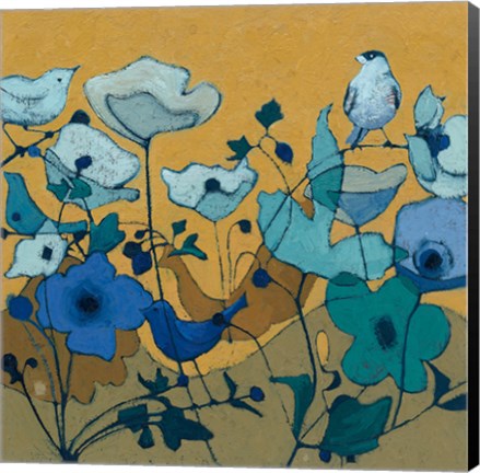 Framed Birdy Birdy Royal Blue Print