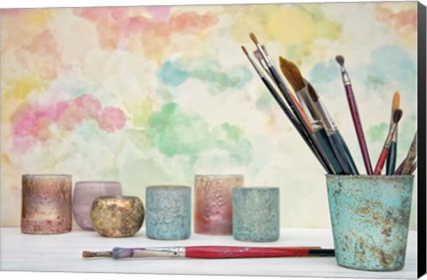 Framed Paint Brushes Still Life Print