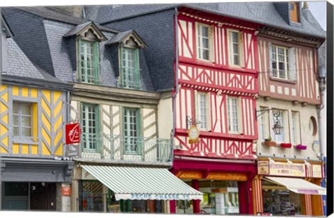 Framed Timber Framed Shops Print