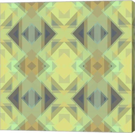 Framed Ethnic Pattern Lemon Yellow Print