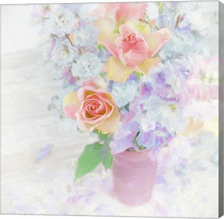 Framed Larkspur and Roses Print