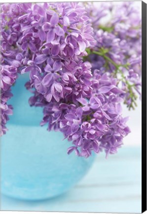 Framed Lilacs in Blue Vase IV Print