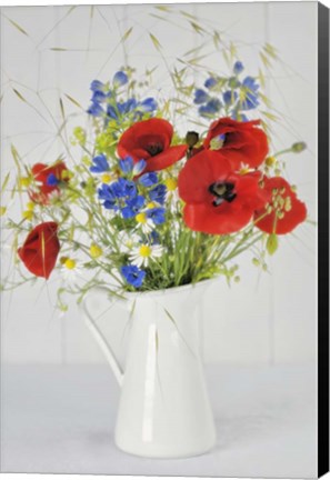 Framed Jug with Wildflowers Print