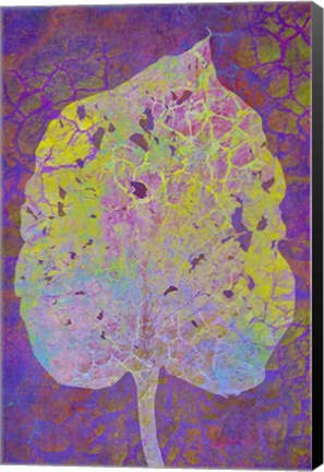 Framed Leaf Lemon on Violet Print