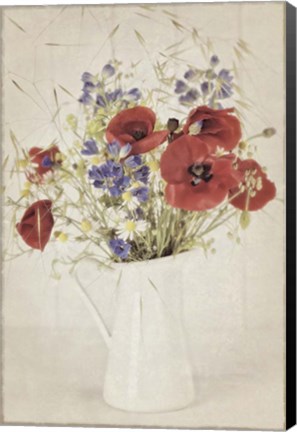 Framed Vintage Jug with Wildflower Bouquet Print