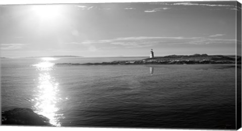 Framed Lighthouse Sound Black and White Print