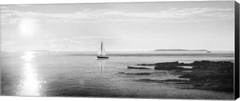 Framed Evening Sail Black and White Print