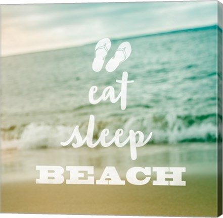 Framed Eat Sleep Beach Print