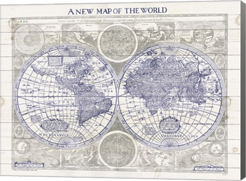 Framed New Map of the World Print