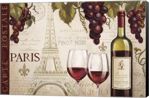 Framed Wine in Paris I Print