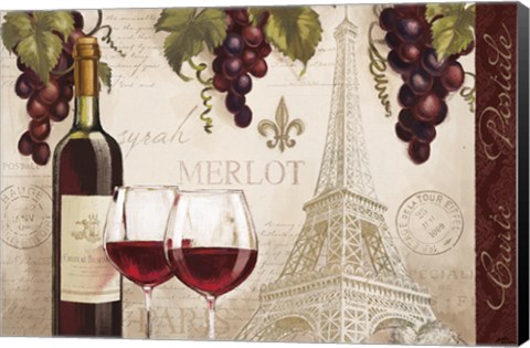 Framed Wine in Paris II Print