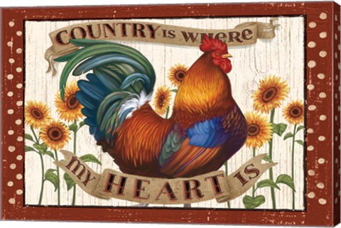 Framed Country Heart I Dots Print