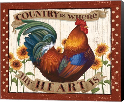 Framed Country Heart I Dots v2 Print